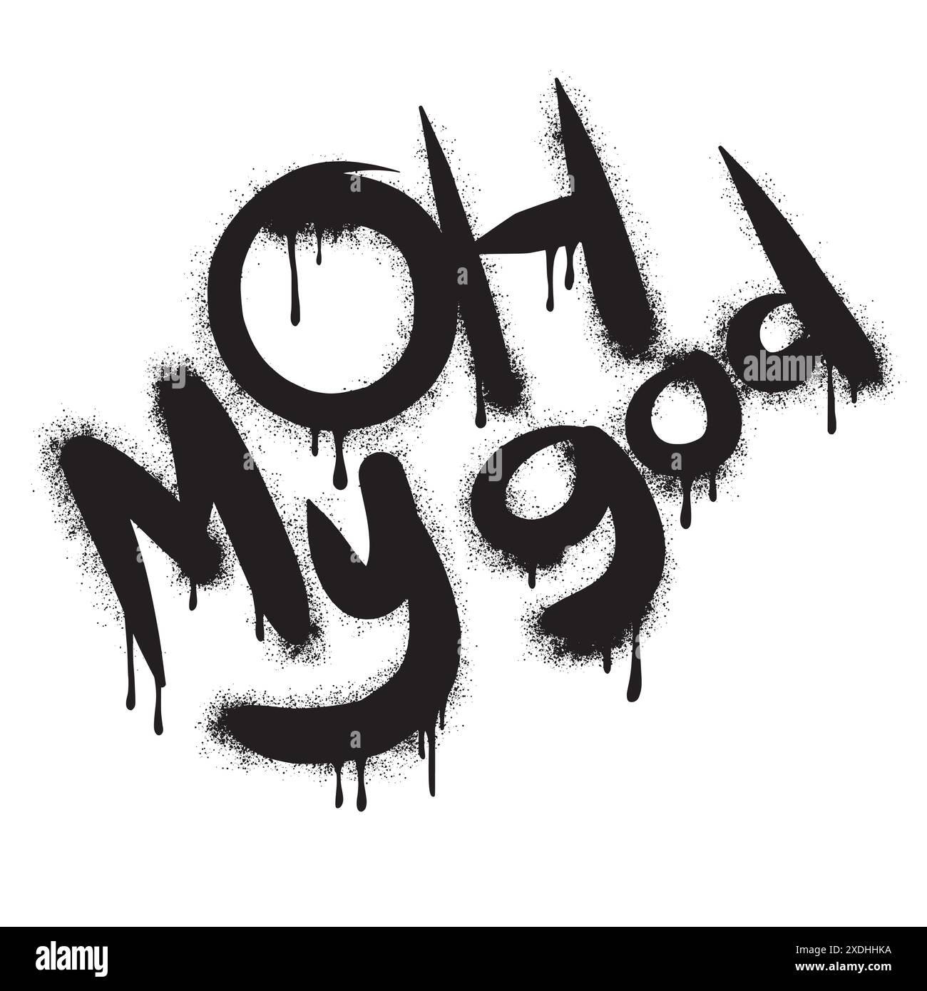 Graffiti Oh mein Gott Text in schwarz über weiß gesprüht. Stock Vektor