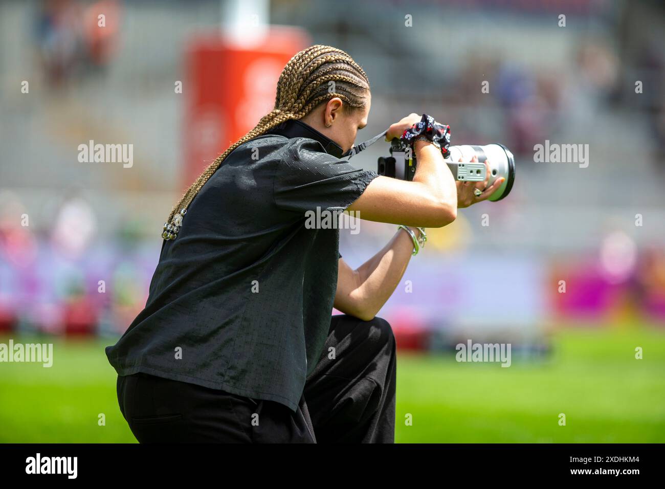 Ellie Kildunne tauscht heute ihre Schnürsenkel gegen ihre Gläser Bristol Bears Women V Gloucester Hartpury Women PWR FINALE Sandy Park Exeter Saturday22, J Stockfoto