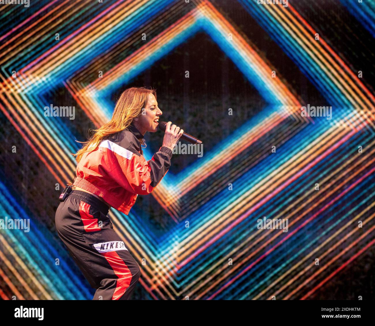 Melanie C aka Sporty Spice von den Spice Girls tritt am 22. Juni 2024 live auf Stockfoto