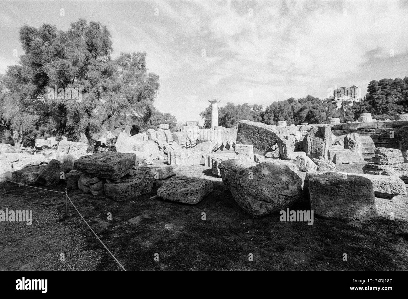 Tempel des Zeus, Olympia, Westpeloponnes, Griechenland Stockfoto