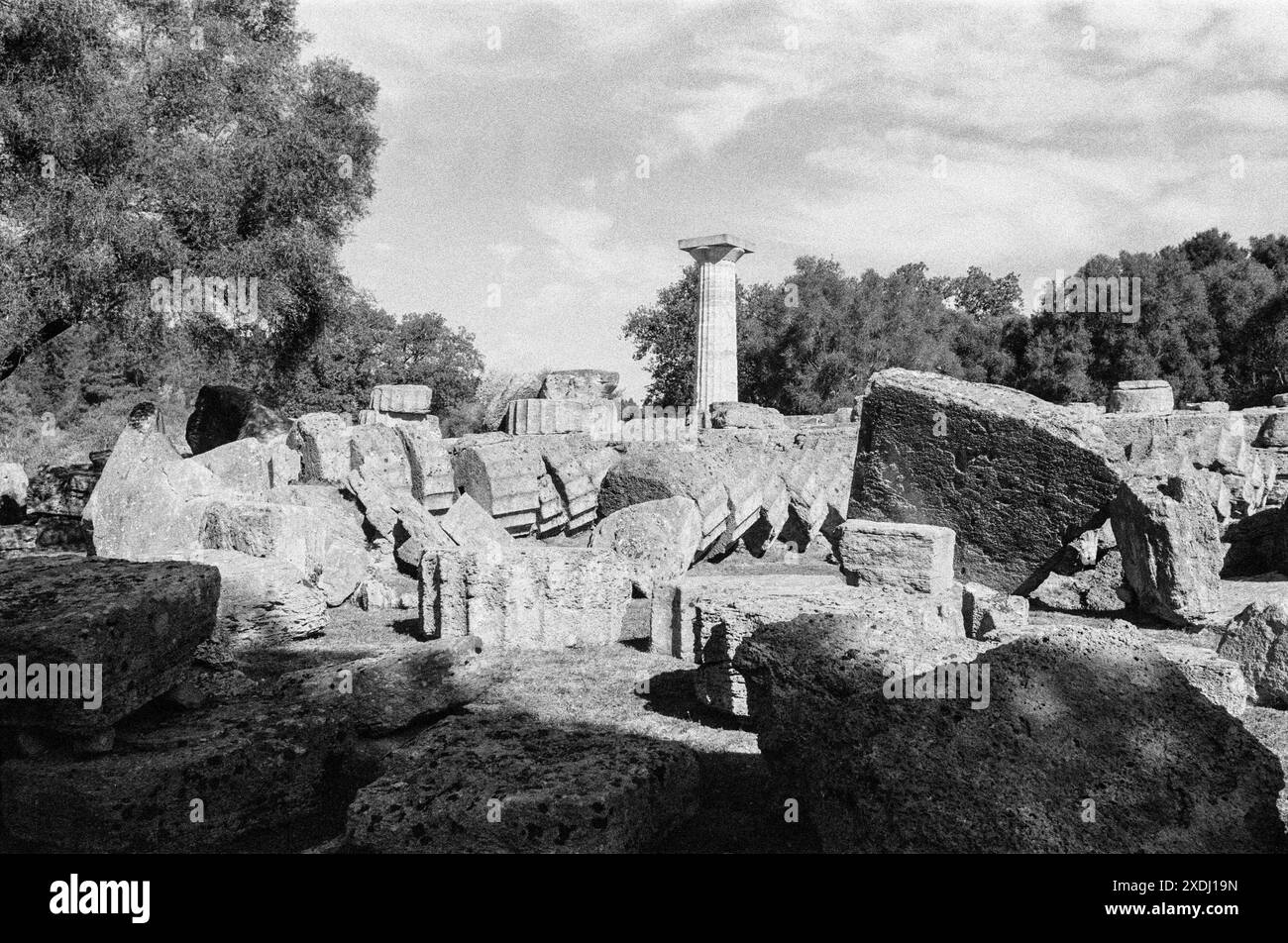 Tempel des Zeus, Olympia, Westpeloponnes, Griechenland Stockfoto