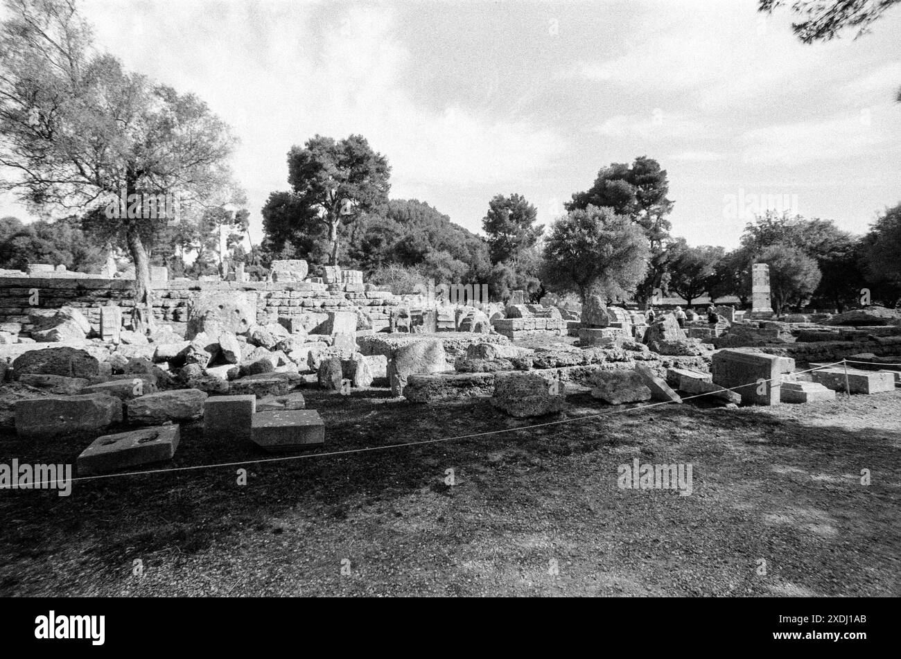 Tempel des Zeus, Olympia, Westpeloponnes, Griechenland Stockfoto