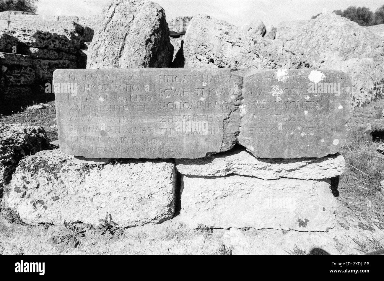 Tempel des Zeus, Olympia, Westpeloponnes, Griechenland Stockfoto