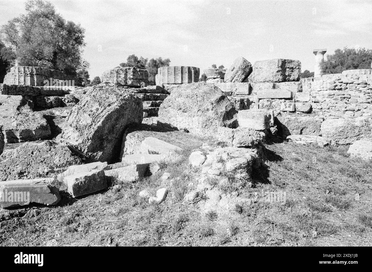 Tempel des Zeus, Olympia, Westpeloponnes, Griechenland Stockfoto