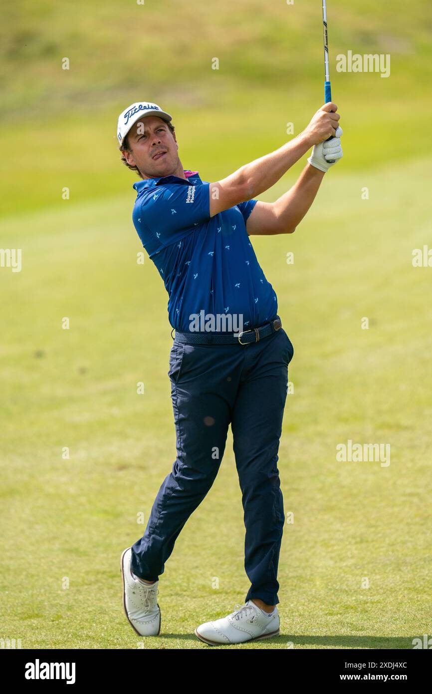 AMSTERDAM, NIEDERLANDE - 20. JUNI: Lars van Meijel aus den Niederlanden während des 1. Tages, KLM Open 2024, DP World Tour im International am 20. Juni 2024 in Amsterdam, Niederlande. (Foto: Henk Seppen/Orange Pictures) Stockfoto