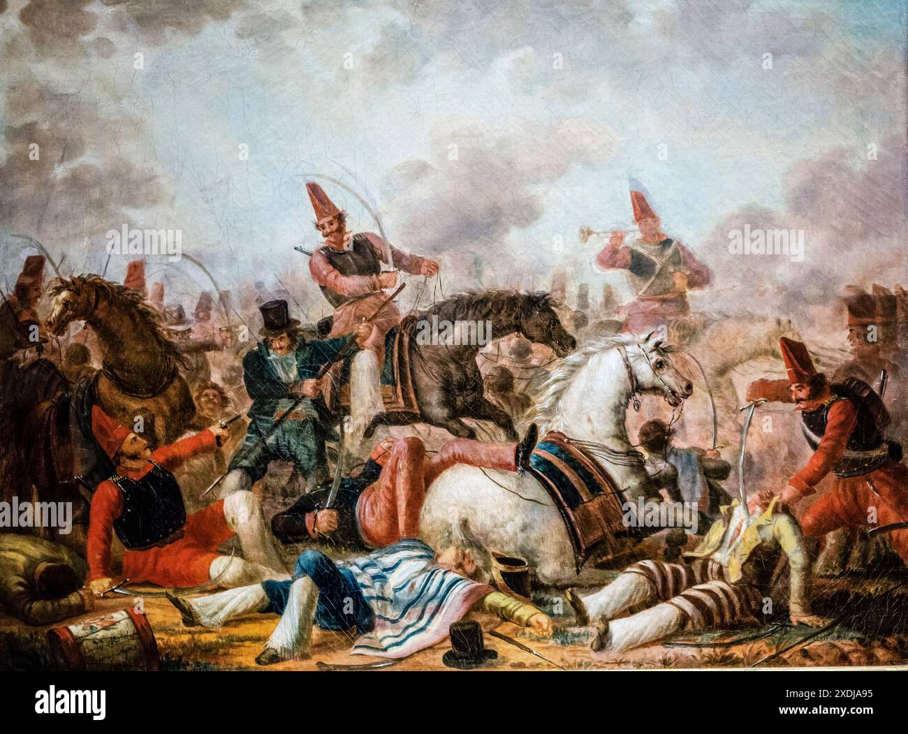 Carlos Morel, Kavallerie Combat in the Time of Rosas, 1839, Öl auf Leinwand, National Museum of Fine Arts (MNBA), Buenos Aires, Republik Argentinien Stockfoto