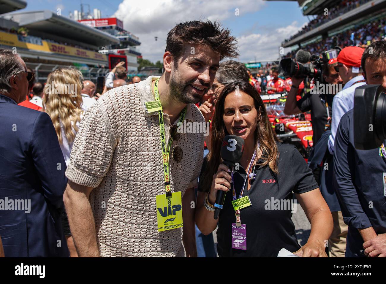 Gerard Pique ehemaliger FC Barcelona Spieler während der Formel 1 Aramco Gran Premio de Espana 2024, 10. Runde der Formel 1 Weltmeisterschaft 2024 vom 21. Bis 23. Juni 2024 auf dem Circuit de Barcelona-Catalunya in Montmelo, Spanien Stockfoto