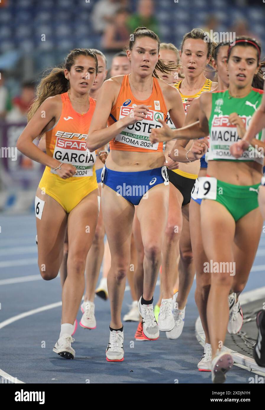 Maureen Koster aus den Niederlanden, die 5000 m bei den Leichtathletik-Europameisterschaften der Frauen im Stadio Olimpico, Rom, Italien - 7. Juni 2024. Stockfoto