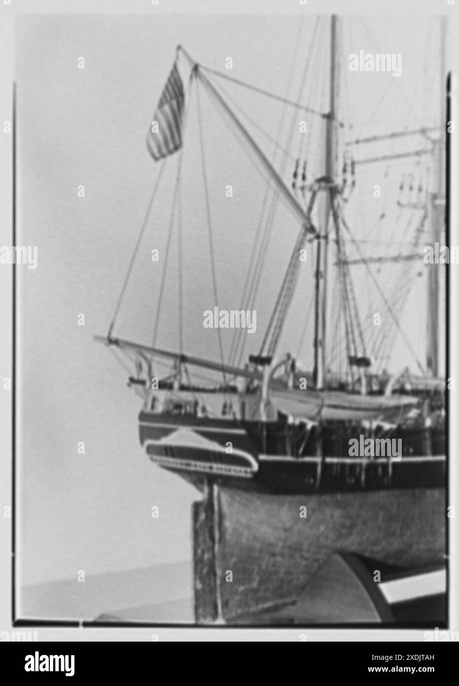Seamen's Bank for Saving Ship Models, 74 Wall St., New York City. Walfänger-Erfolg, Deck-Blick, Heckdetails. Gottscho-Schleisner Kollektion Stockfoto
