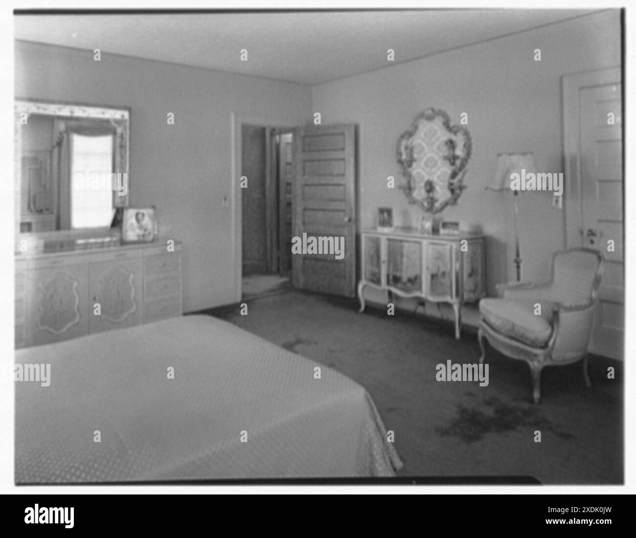 Mrs. Sidney Vere-Smith, Wohnsitz in der North St., Greenwich, Connecticut. Mrs. S. Schlafzimmer II. Gottscho-Schleisner-Sammlung Stockfoto