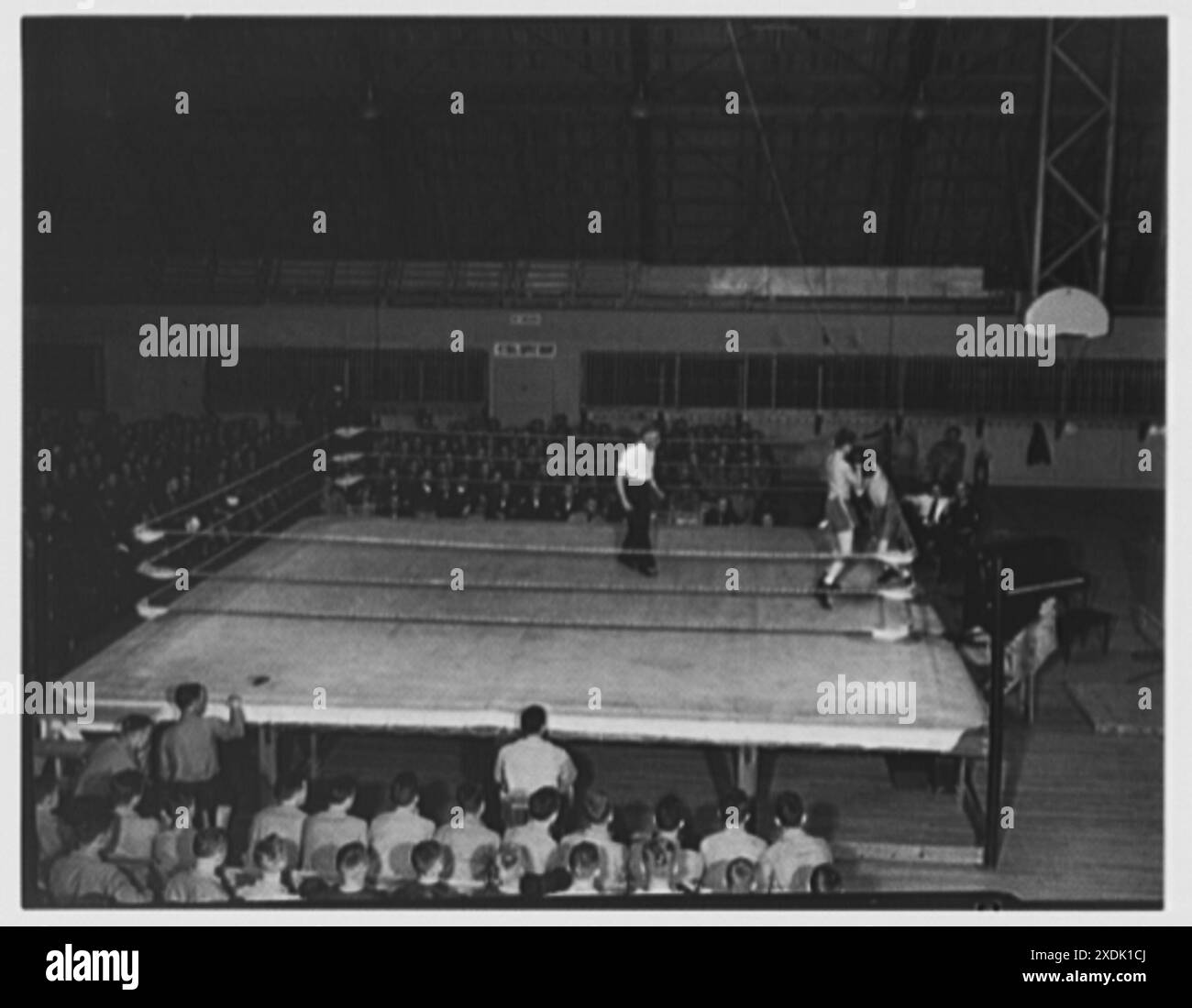 Bainbridge Naval Training Station. Preiskampf in der Bohrhalle. Gottscho-Schleisner Kollektion Stockfoto