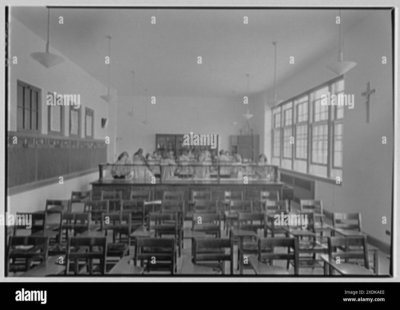 Aquinas High School, E. 182nd St. und Belmont Ave., Bronx. Chemieraum. Gottscho-Schleisner Kollektion Stockfoto