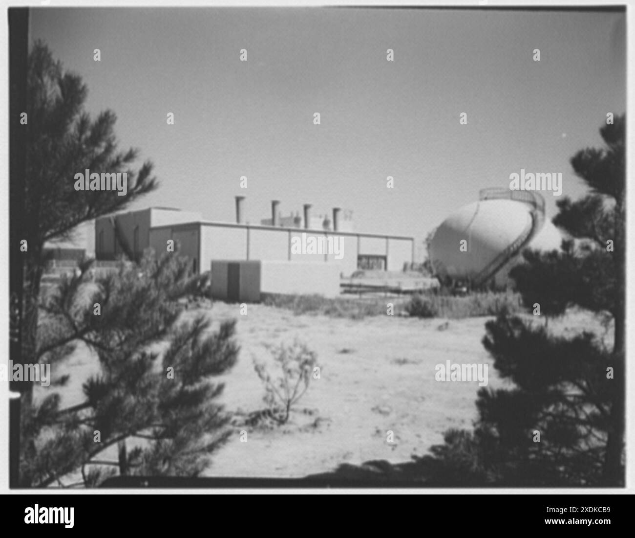 Idlewild International Airport. Kraftwerk, außen westlich II. Sammlung Gottscho-Schleisner Stockfoto