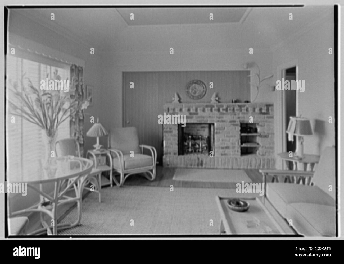 J. Edward Rowe, Wohnsitz in Fort Lauderdale, Florida. Gästehaus, Wohnzimmer. Gottscho-Schleisner Kollektion Stockfoto
