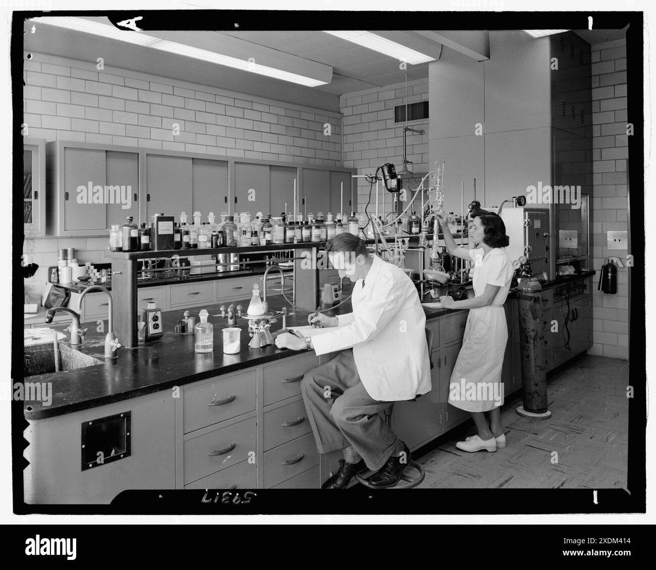Johnson & Johnson, Research Center, New Brunswick, New Jersey. Organisches Labor. Gottscho-Schleisner Kollektion Stockfoto