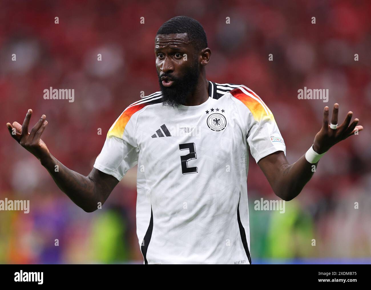 Frankfurt, Deutschland. Juni 2024. Antonio Rudiger aus Deutschland während des UEFA-Europameisterschaftsspiels in der Commerzbank-Arena in Frankfurt. Der Bildnachweis sollte lauten: David Klein/Sportimage Credit: Sportimage Ltd/Alamy Live News Stockfoto