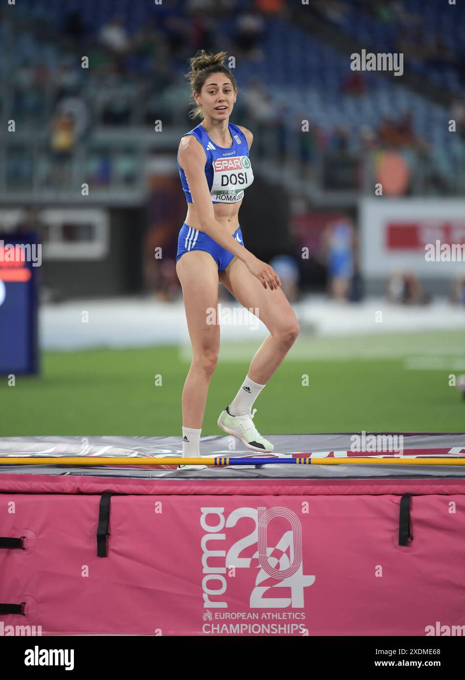 Panagiota Dosi aus Griechenland, der in der Qualifikationsrunde der Frauen bei den Leichtathletik-Europameisterschaften im Stadio Olimpico, Rom, Italien - Stockfoto