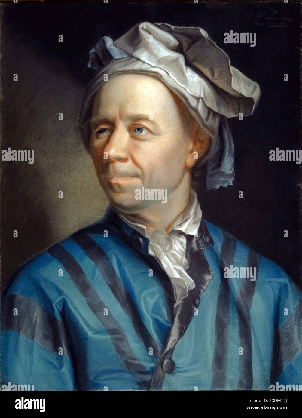 Leonhard Euler (1707–1783) Schweizer Mathematiker und Physiker. Porträt von Jakob Emanuel Handmann, 1753 Stockfoto Leonhard Euler (1707–1783) Schweizer Mathematiker und Physiker. Porträt von Jakob Emanuel Handmann, 1753 Stockfoto