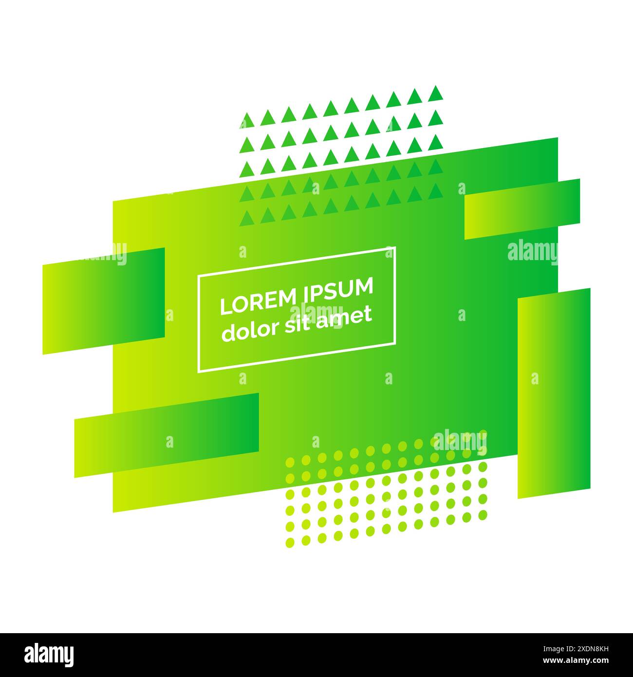 Geometrisches grünes abstraktes Abzeichen. Modernes Grafikelement. Trendiges, dynamisches Design mit minimalem Farbverlauf. Vektorabbildung Stock Vektor