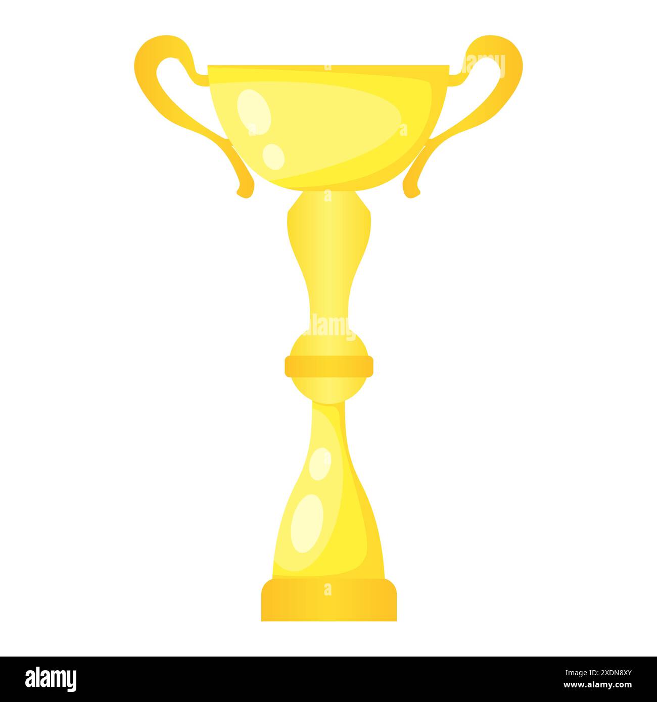 Vector Golden Trophäe Champion Cup. Meisterschaftspreis für den ersten Platz. Siegessymbol isoliert auf weißem Hintergrund. Stock Vektor
