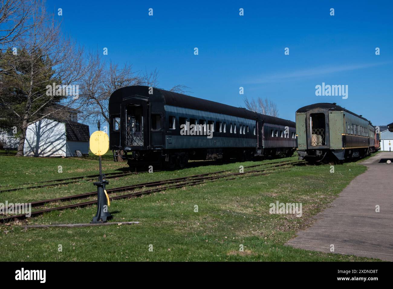 Oldtimer im Eisenbahnmuseum in Hillsborough, New Brunswick, Kanada Stockfoto
