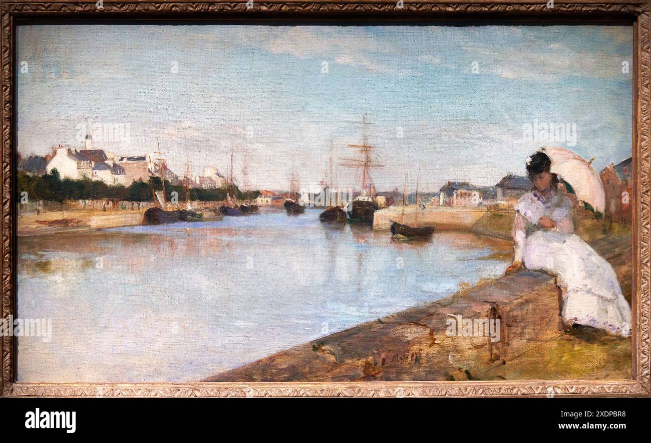 Berthe Morisot (1841-1895), Vue du petit Port de Lorient, 1869, Ausstellung im Museum, Paris 1874 Erfindung des Impressionismus, Musée d'Orsay, Paris, Fr. Stockfoto