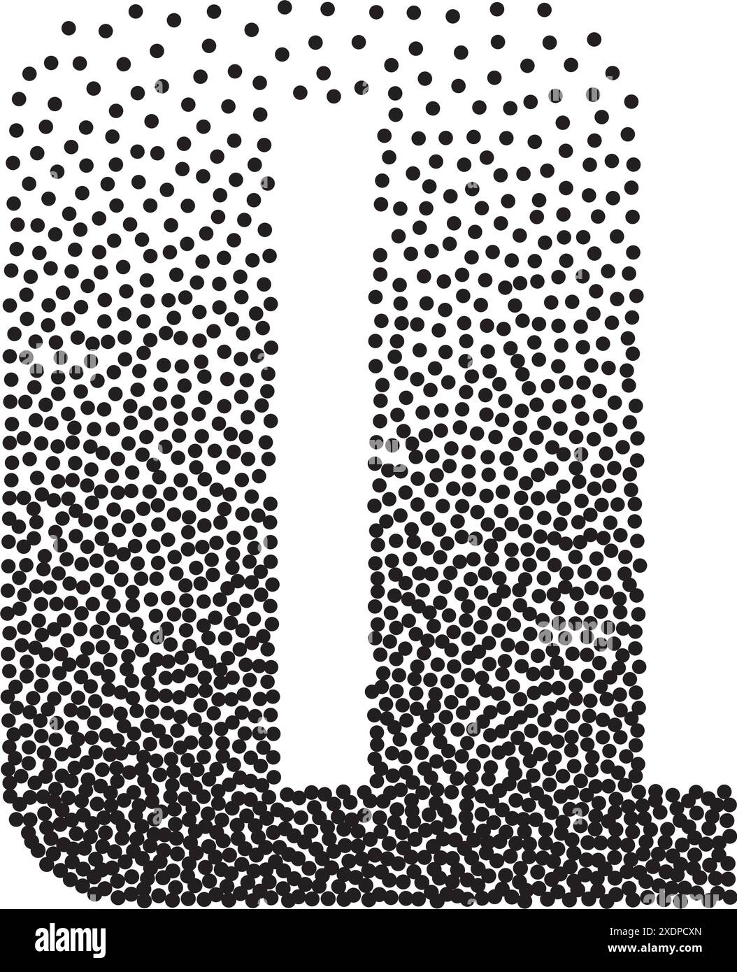 Halbtonverlauf Gradient Gradient Buchstabe Q. Vektor gepunktete texturierte Schriftart Stock Vektor