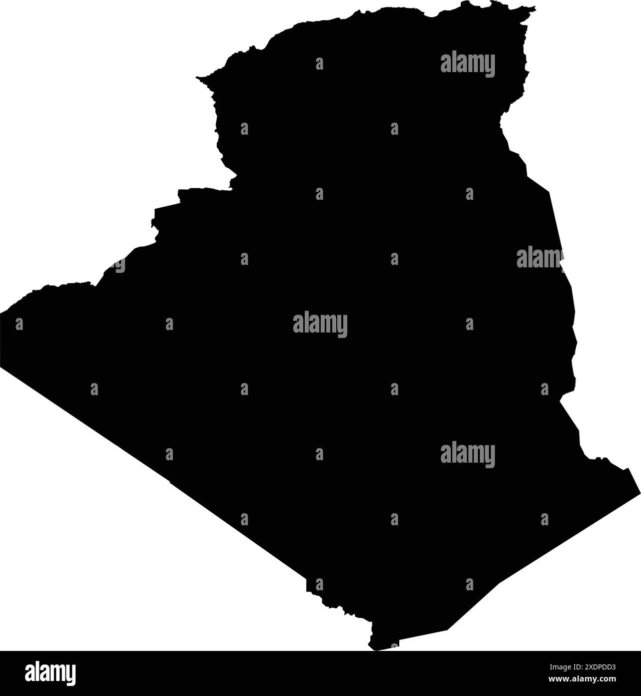 Sehr detaillierte Karte von Algerien mit isolierten Grenzen im Hintergrund Stock Vektor