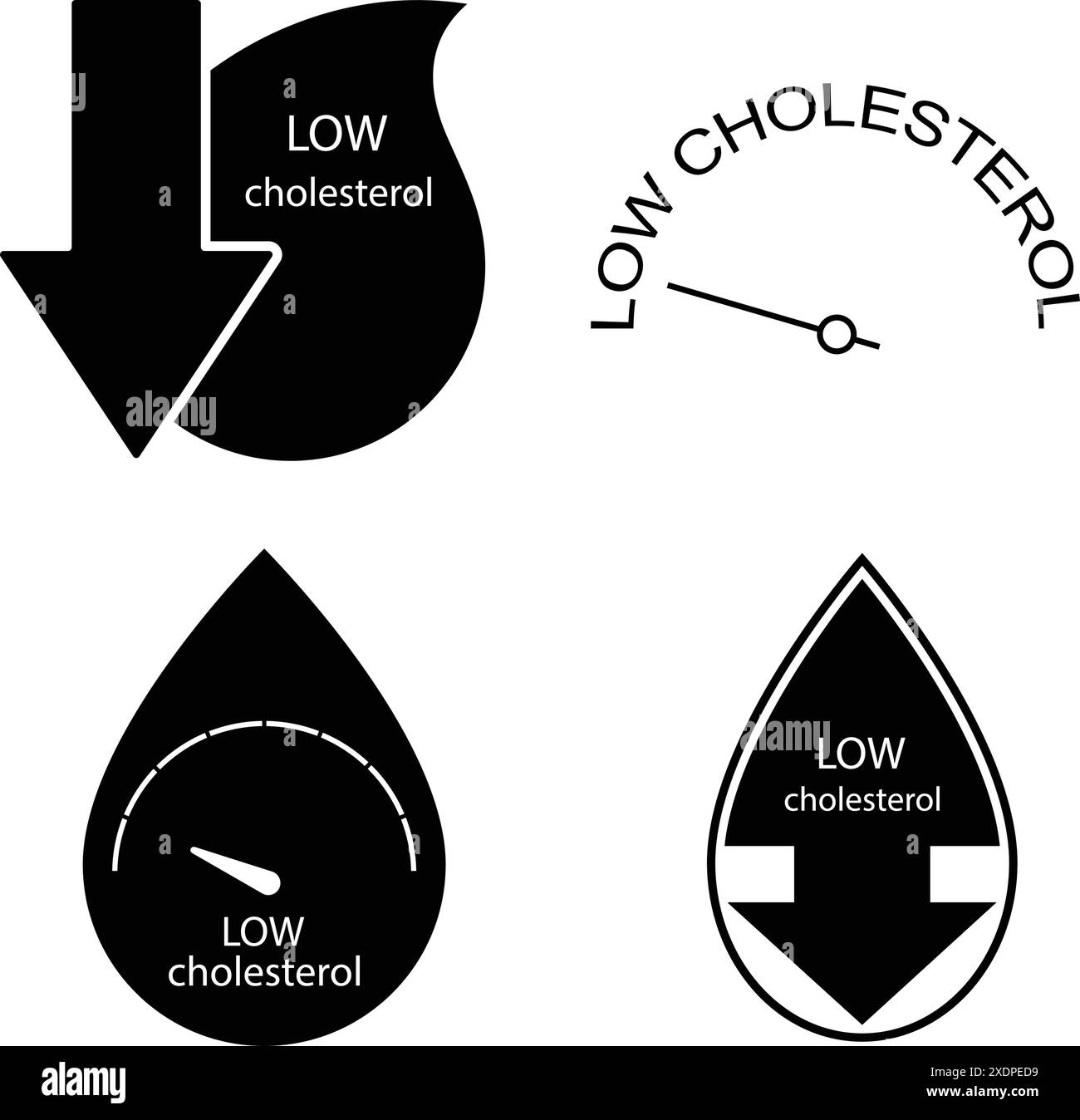 Designvorlage für Symbol für niedrigen Cholesterinspiegel Stock Vektor