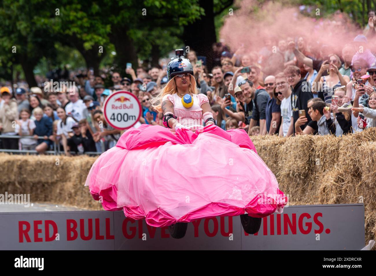 Der 12% Gravity Racer Carre beim Red Bull Soapbox Race London im Park von Alexandra Palace, Großbritannien Stockfoto