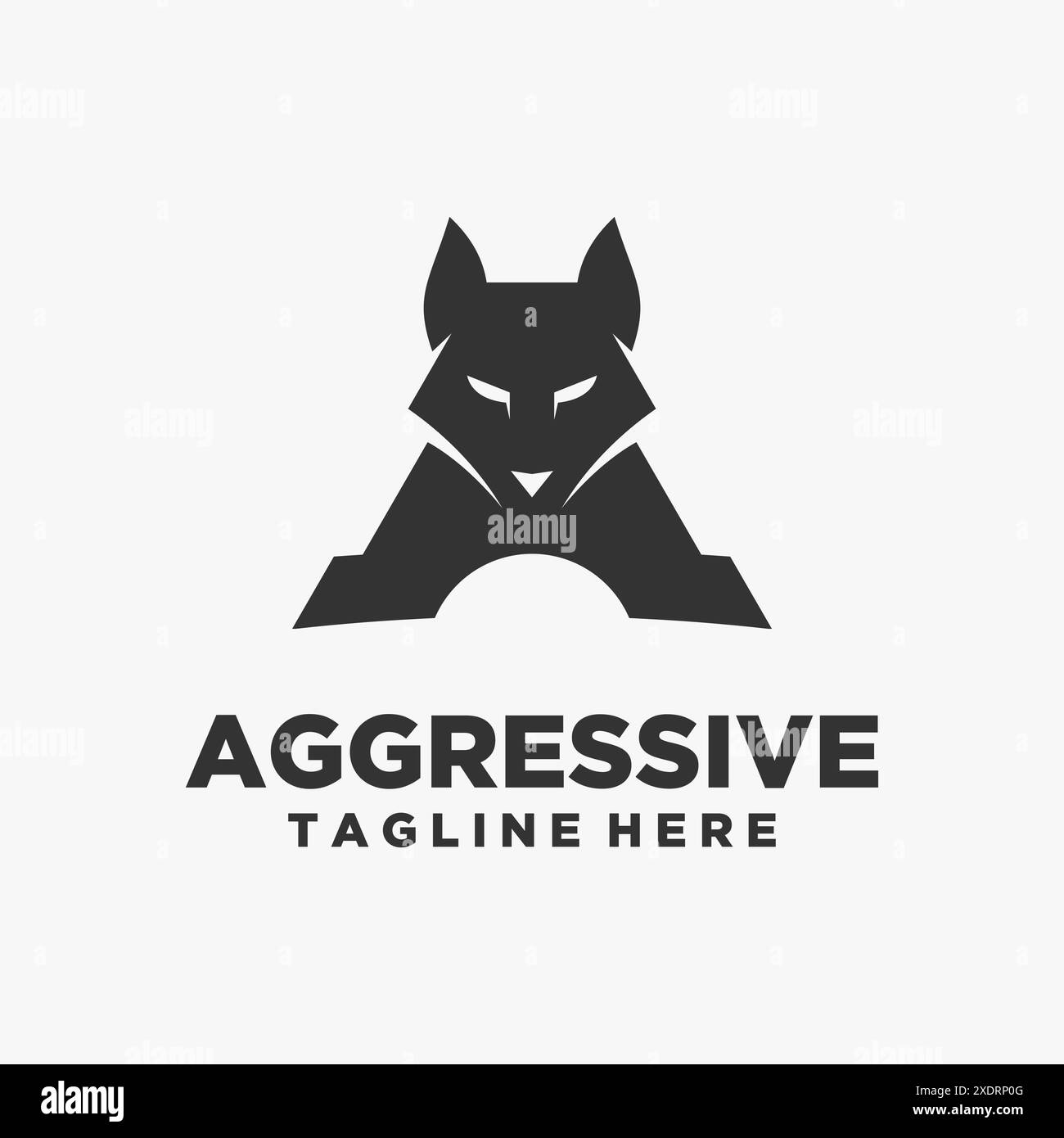 Logo mit Buchstabe Und Wolf Stock Vektor