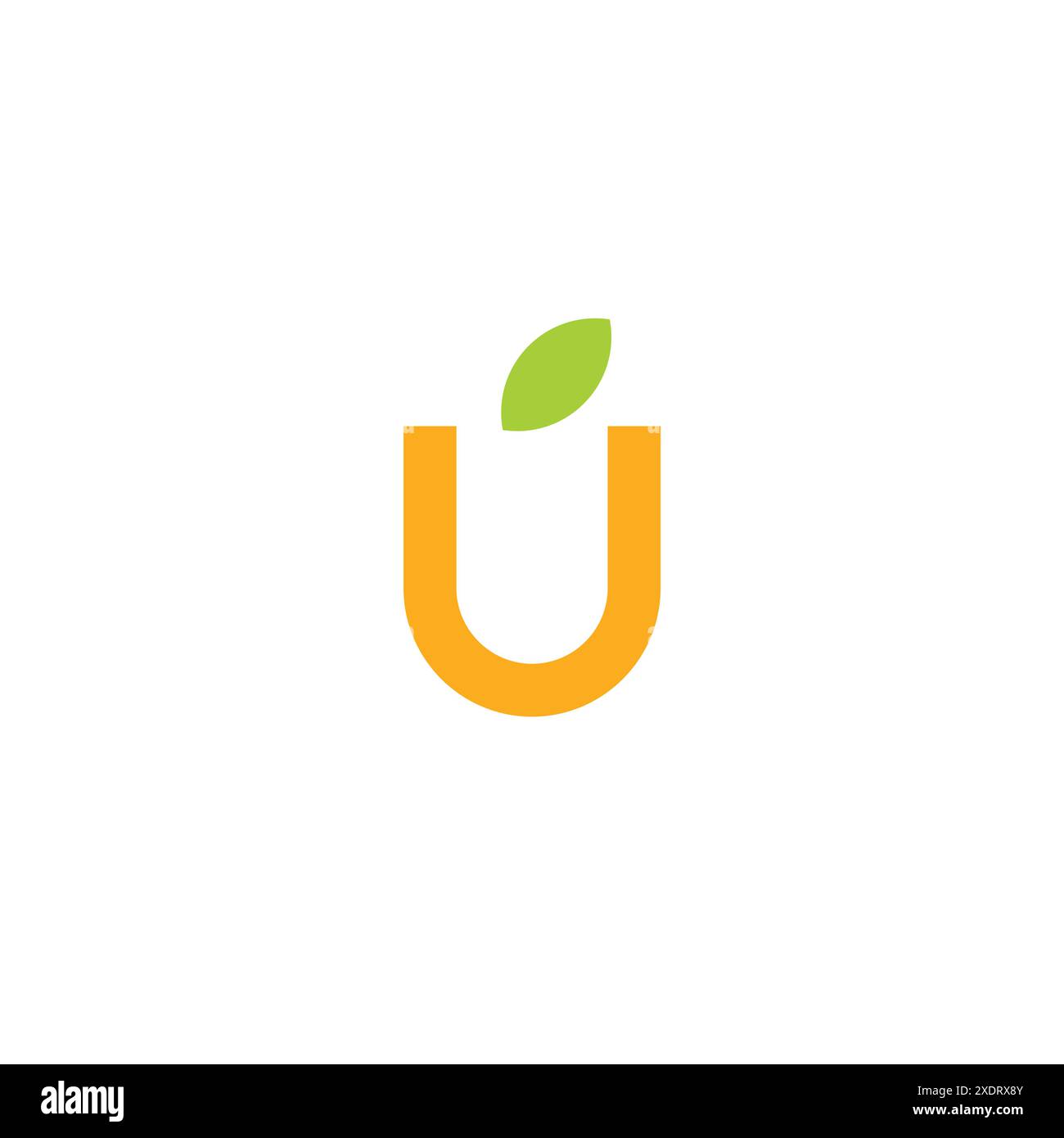 Design mit U-Blatt-Logo. U ursprünglicher Logo-Vektor Stock Vektor