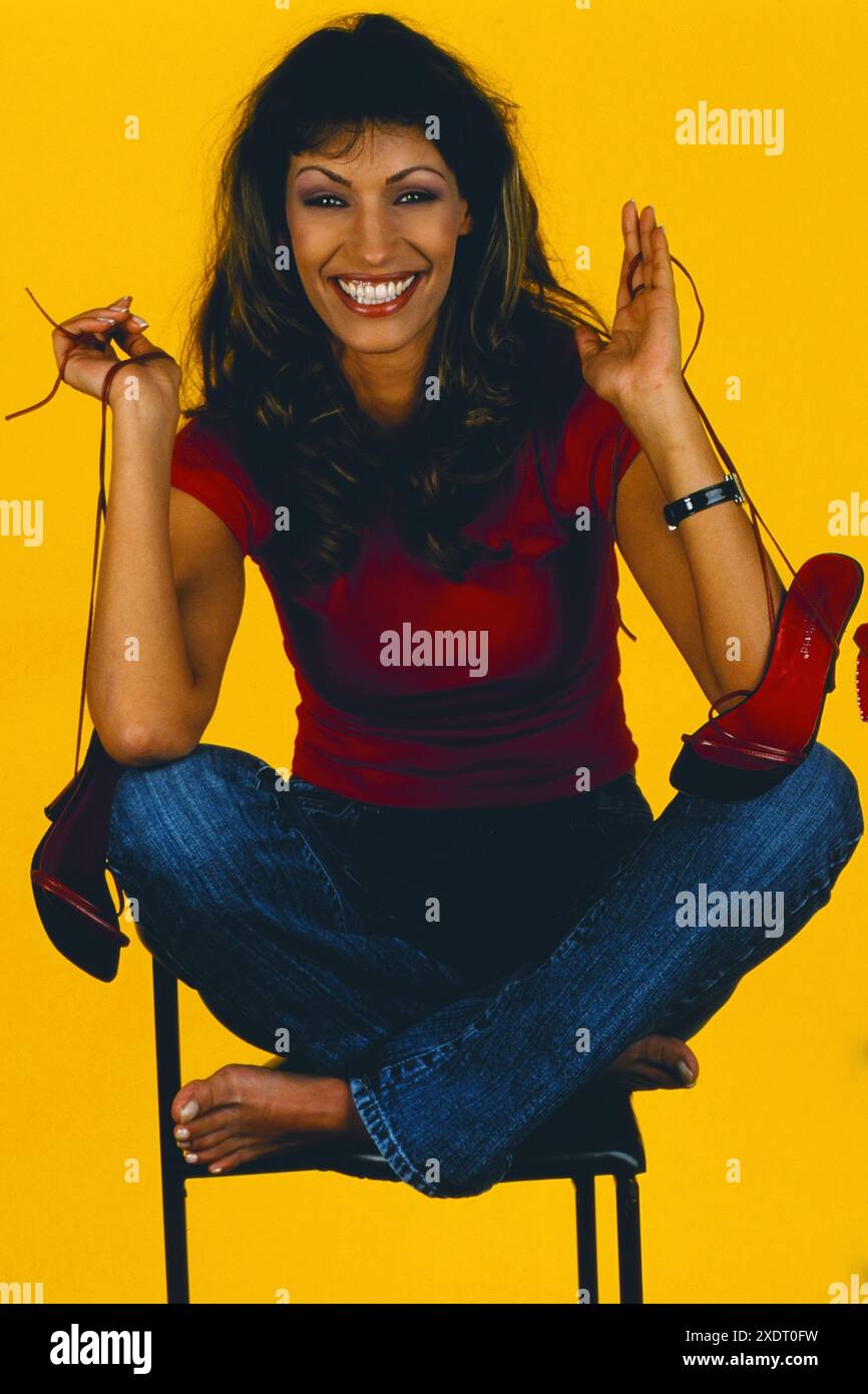 Yasmina Filali, geboren in Paris, Schauspielerin, Portrait, Jahr 2000. Stockfoto