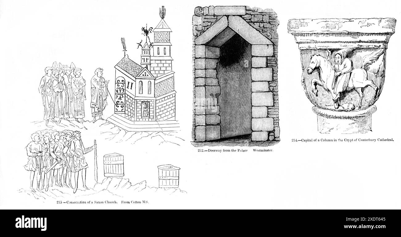 Hauptstädte und Säulen - Altenengland (1843), Charles Knight (1791-1873) S.56 Stockfoto