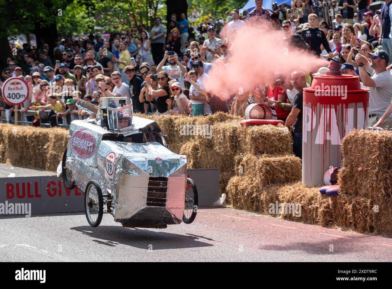 Despicable Drivers Gravity Cart beim Red Bull Soapbox Race London im Park von Alexandra Palace, Großbritannien Stockfoto