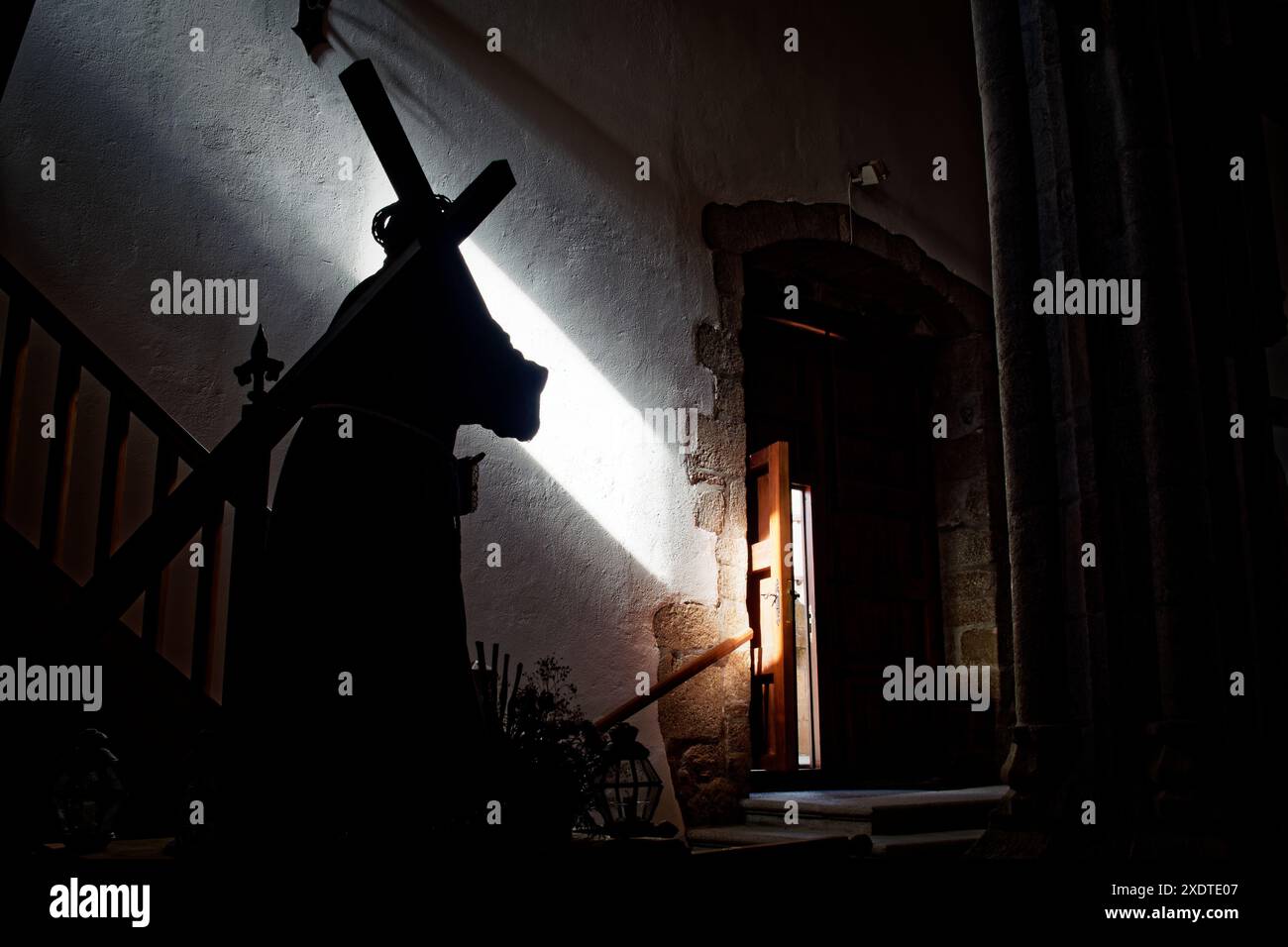 Die Statue Jesu Christi in der Pfarrkirche unserer Lieben Frau von der Himmelfahrt. La Alberca, Spanien Stockfoto
