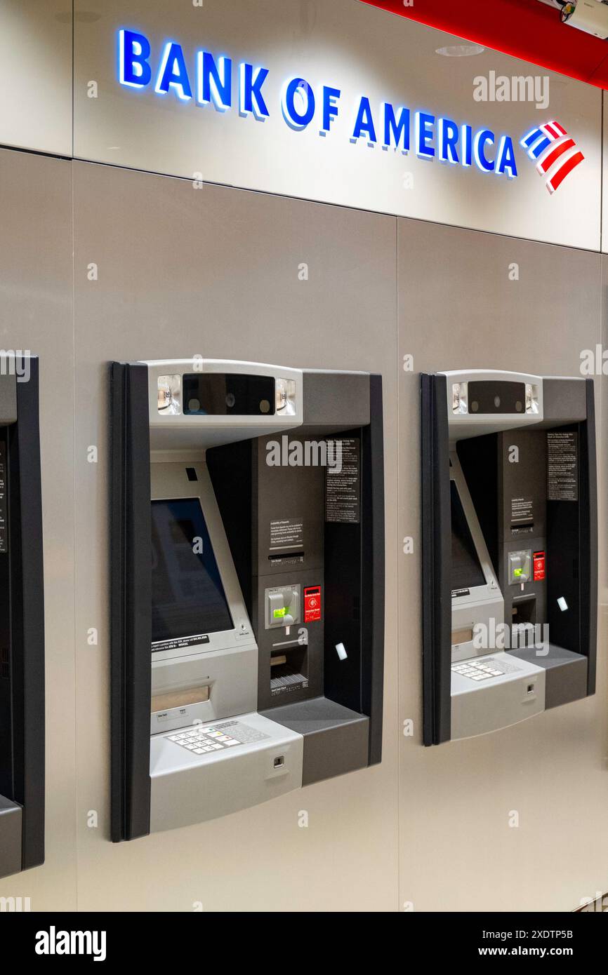 Bank of America Automated Teller Machines, New York City, USA 2024 Stockfoto