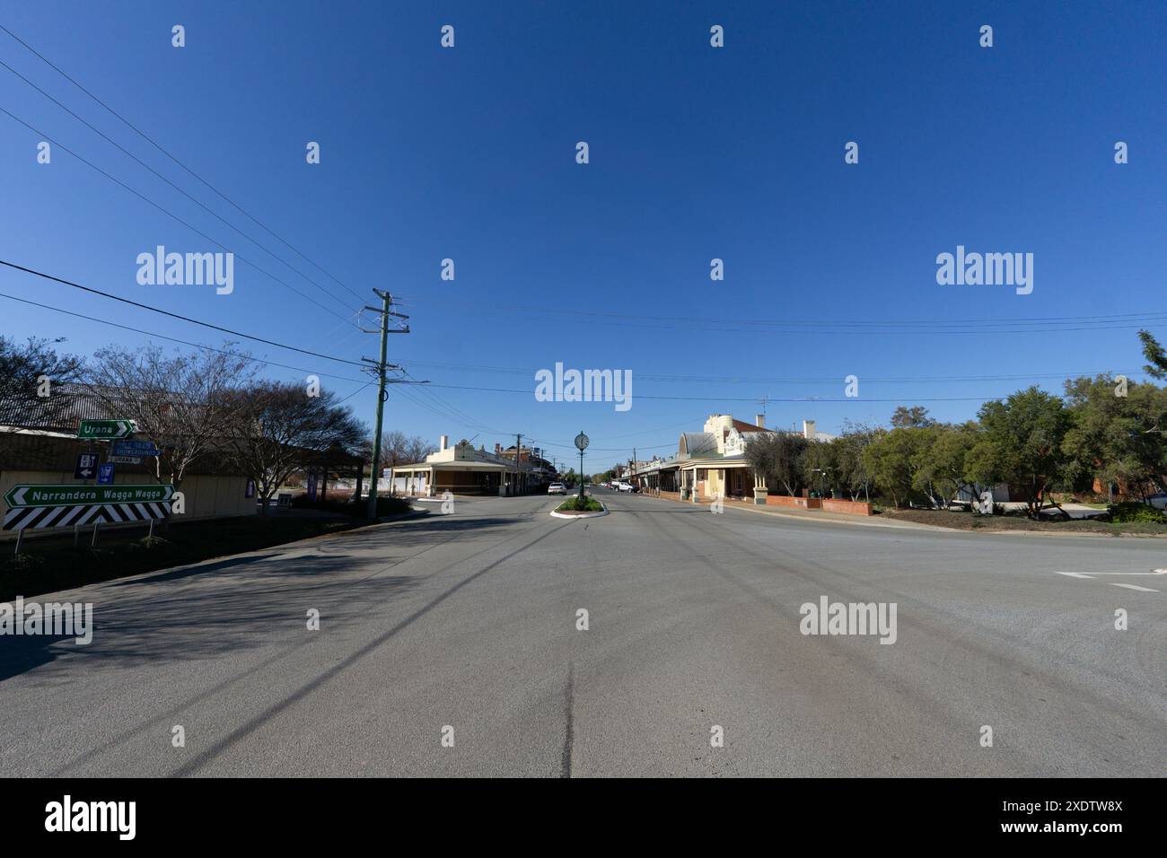 Lockhart, New South Wales, Australien, 22. Juni 2024. Blick auf die Hauptstraße von Lockhart Stockfoto