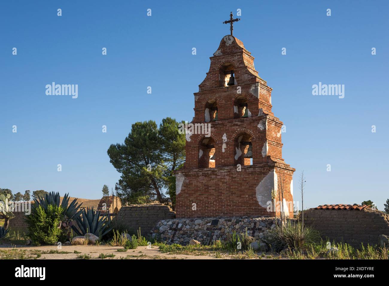 Mission San Miguel Arcángel ist eine spanische Mission in San Miguel, Kalifornien. Stockfoto