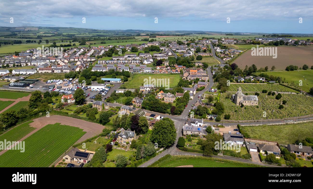 Aus der Vogelperspektive von Chirnside Village, Berwickshire, Scottish Borders. Stockfoto