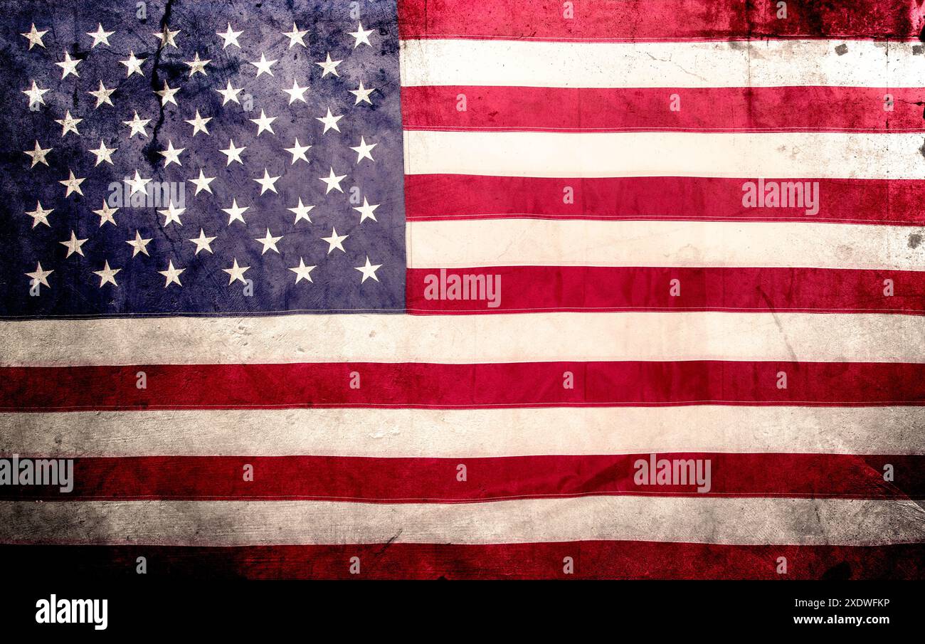 Nahaufnahme der grunge amerikanischen Flagge Stockfoto