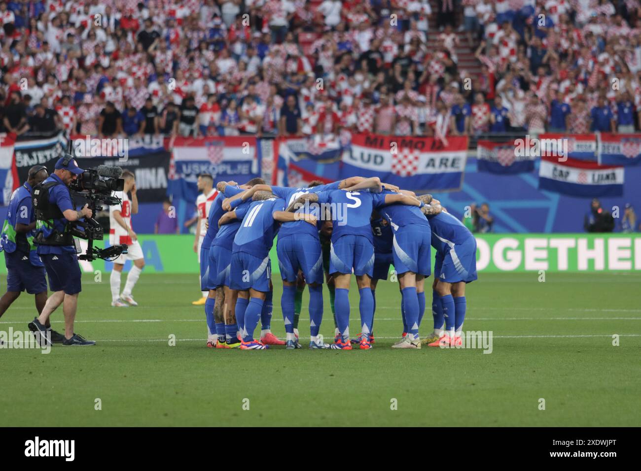 Leipzig, Deutschland, 24. Juni 2024. Italien Nationalmannschaft während des Spiels zwischen Italien und Kroatien. Uefa Euro 2024 Deutschland. Gruppe B. Credit: Fabideciria/Alamy Live News Stockfoto