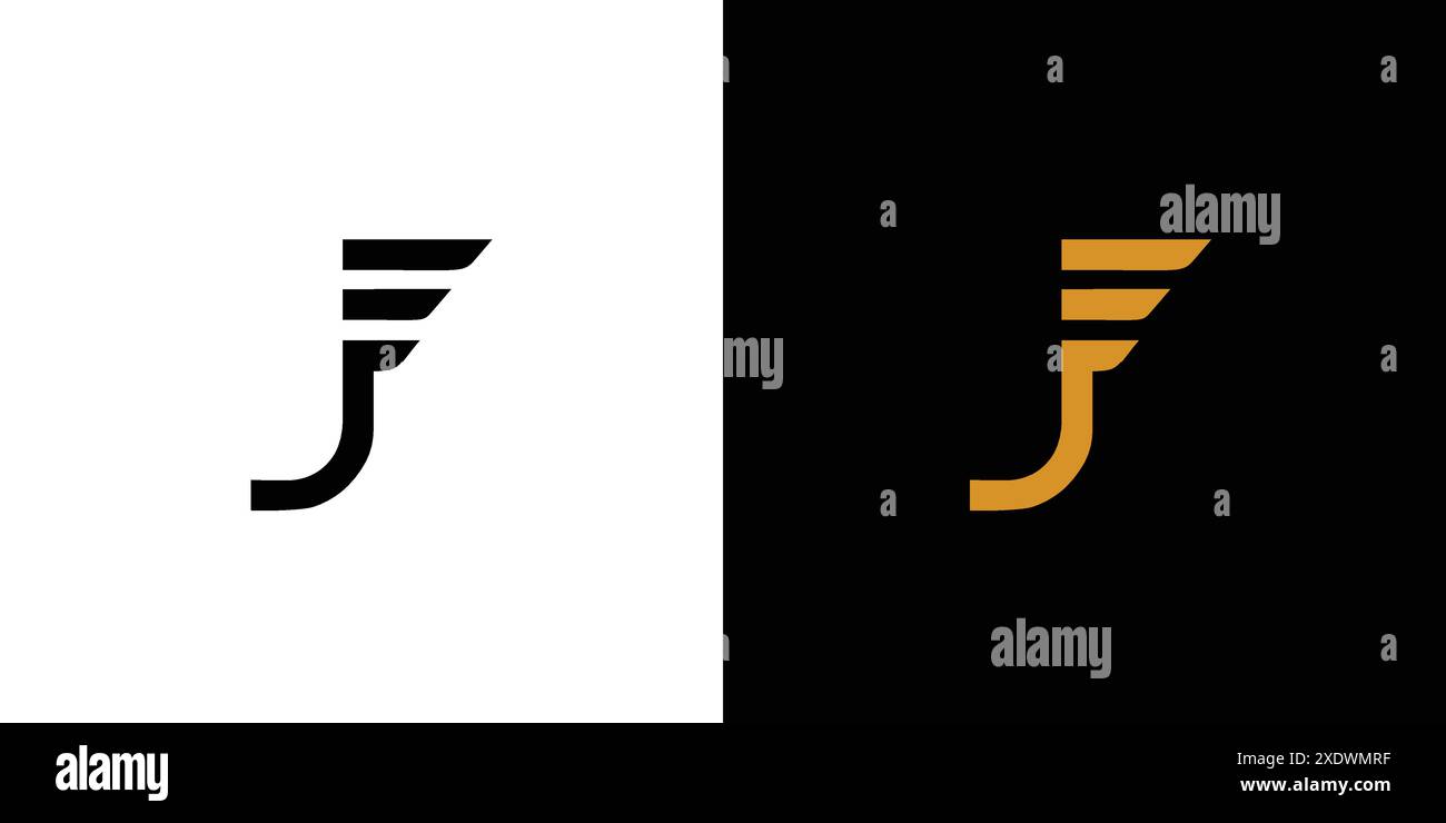 Einzigartiges und modernes J-Wing-Logo Stock Vektor