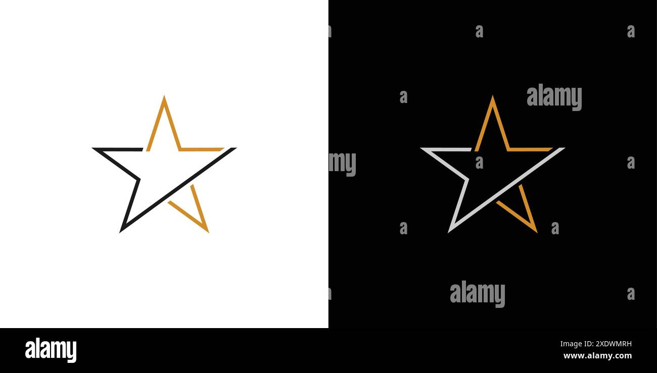 Einzigartiges und modernes E-Star-Logo Stock Vektor