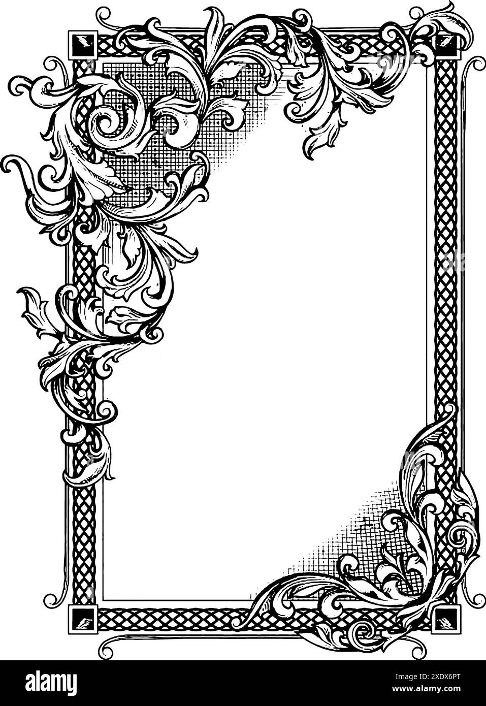Designelement - rechteckiger Vintage-Rahmen, Vektorgrafik Stockfoto