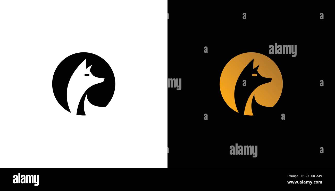 Elegantes rundes Fox-Logo Stock Vektor