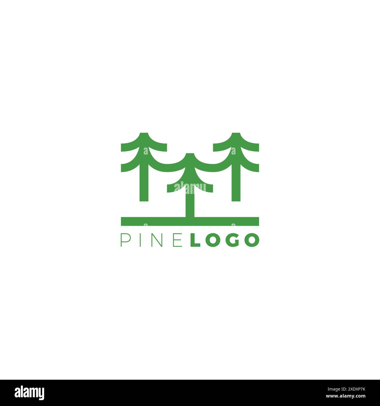 Vektor-Illustration Des Pine-Logos. Forest Logo Design Stock Vektor