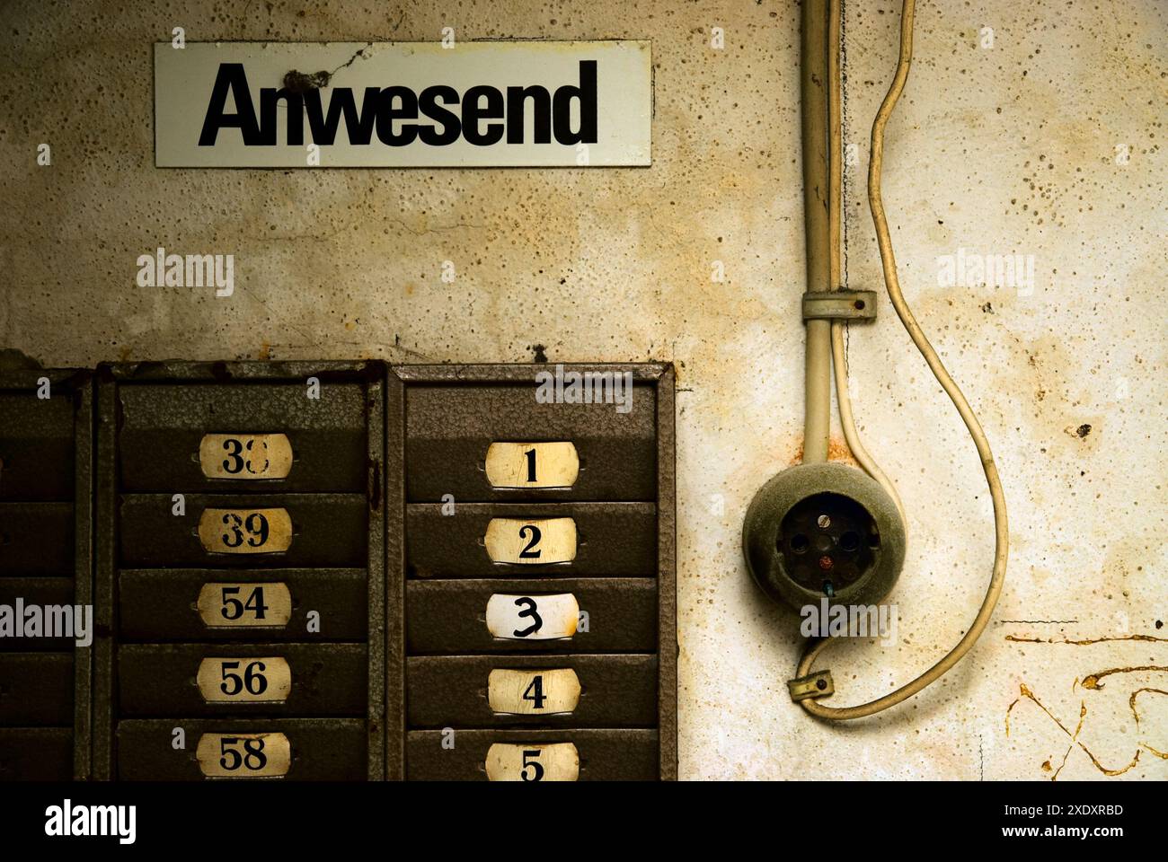 Halter für Zeitaufzeichnungskarten, Buchse Stockfoto