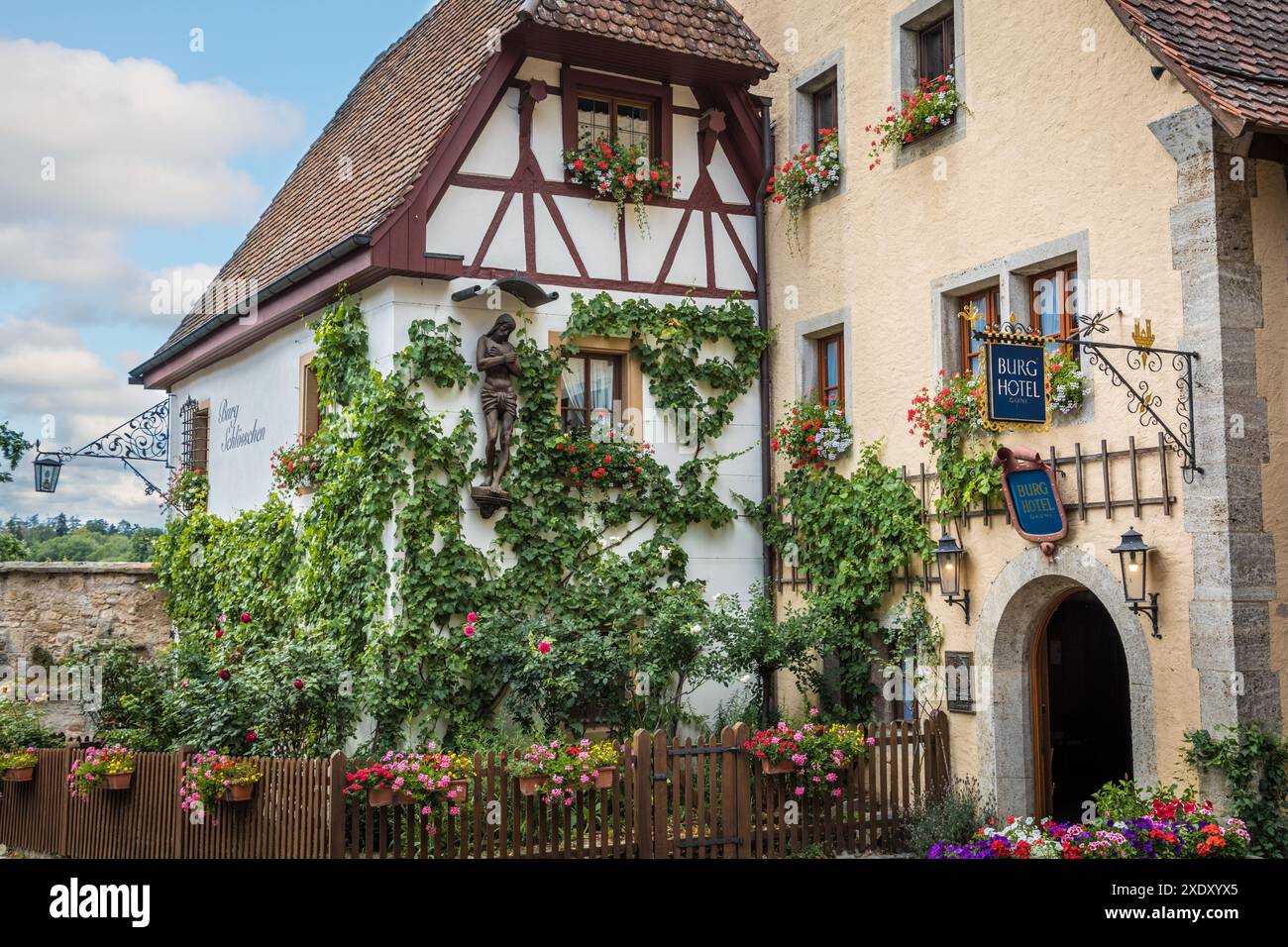 Geographie / Reise, Deutschland, Bayern, historisches Schlosshotel in der Altstadt von Rothenburg ob der Tauber, ADDITIONAL-RIGHTS-CLEARANCE-INFO-NOT-AVAILABLE Stockfoto