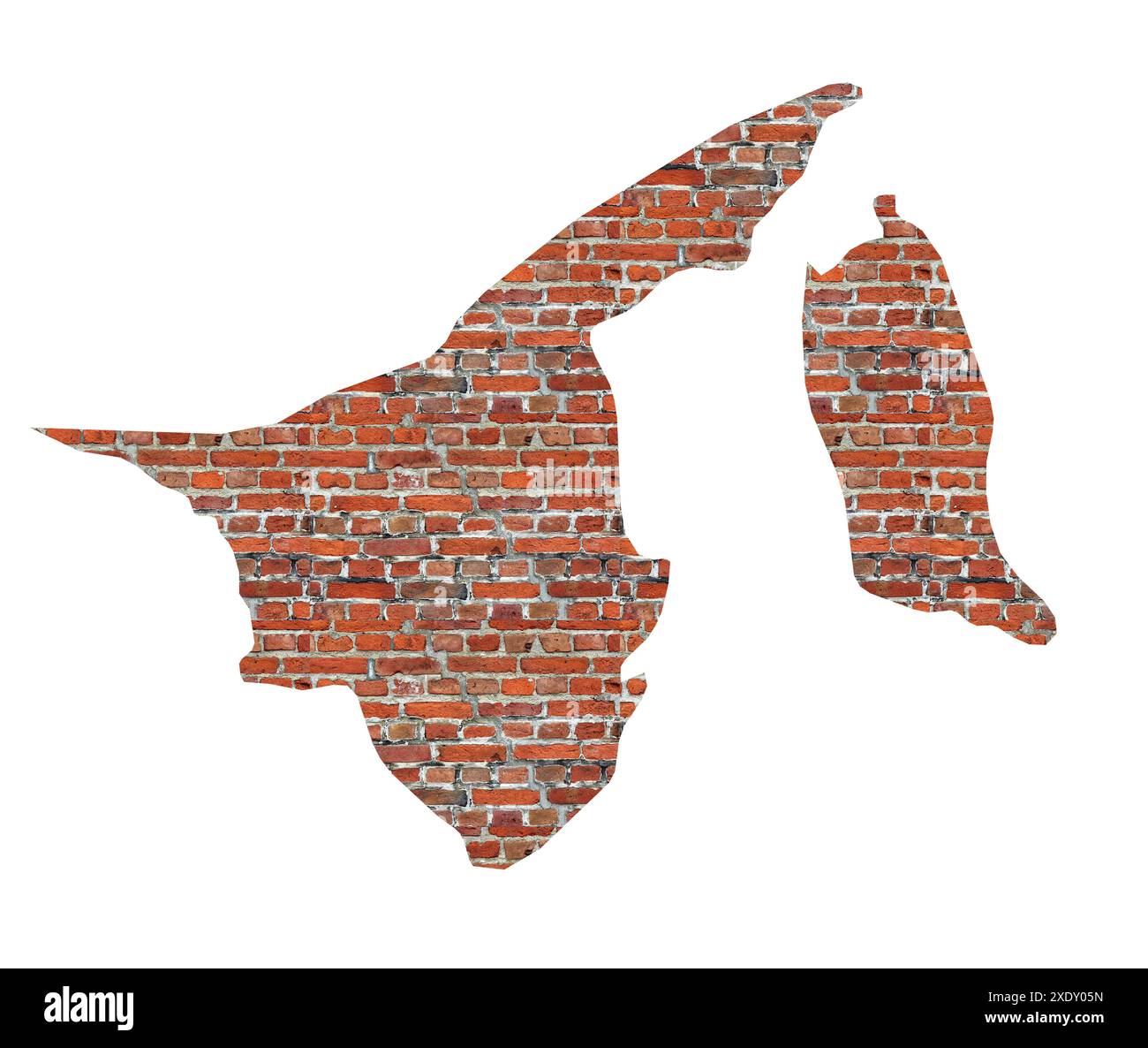 Abstrakte Karte von Brunei als Backsteinmauer Stockfoto
